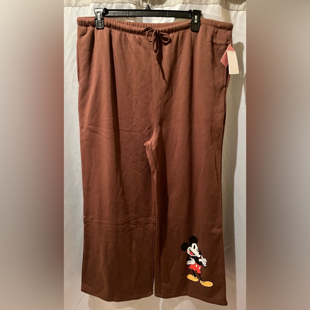 Women's Mickey Mouse Wide Leg Fleece Graphic Pants